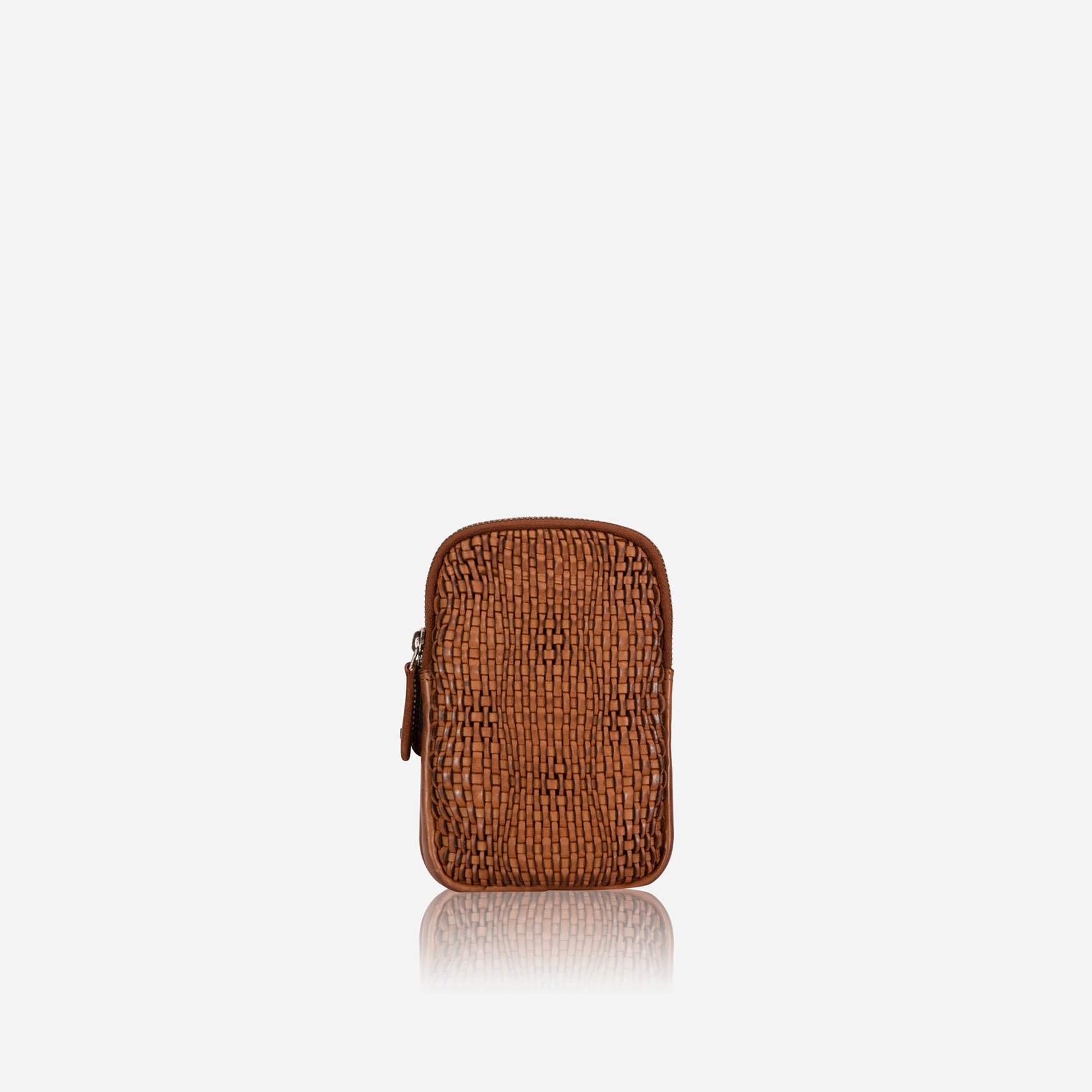 Bell Washed Leather Phone Bag, Cognac