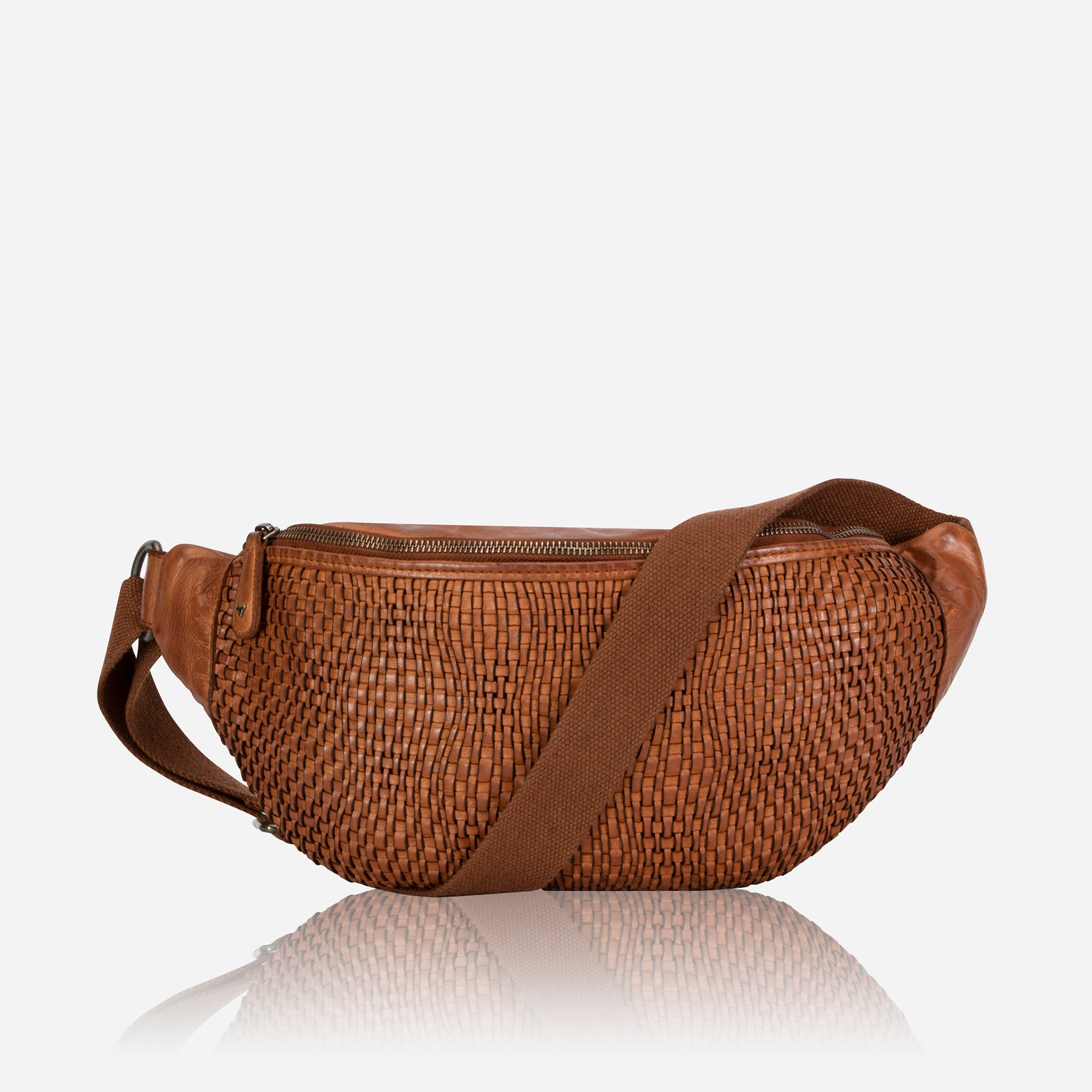 Bell Washed Leather Maxi Waistbag, Cognac