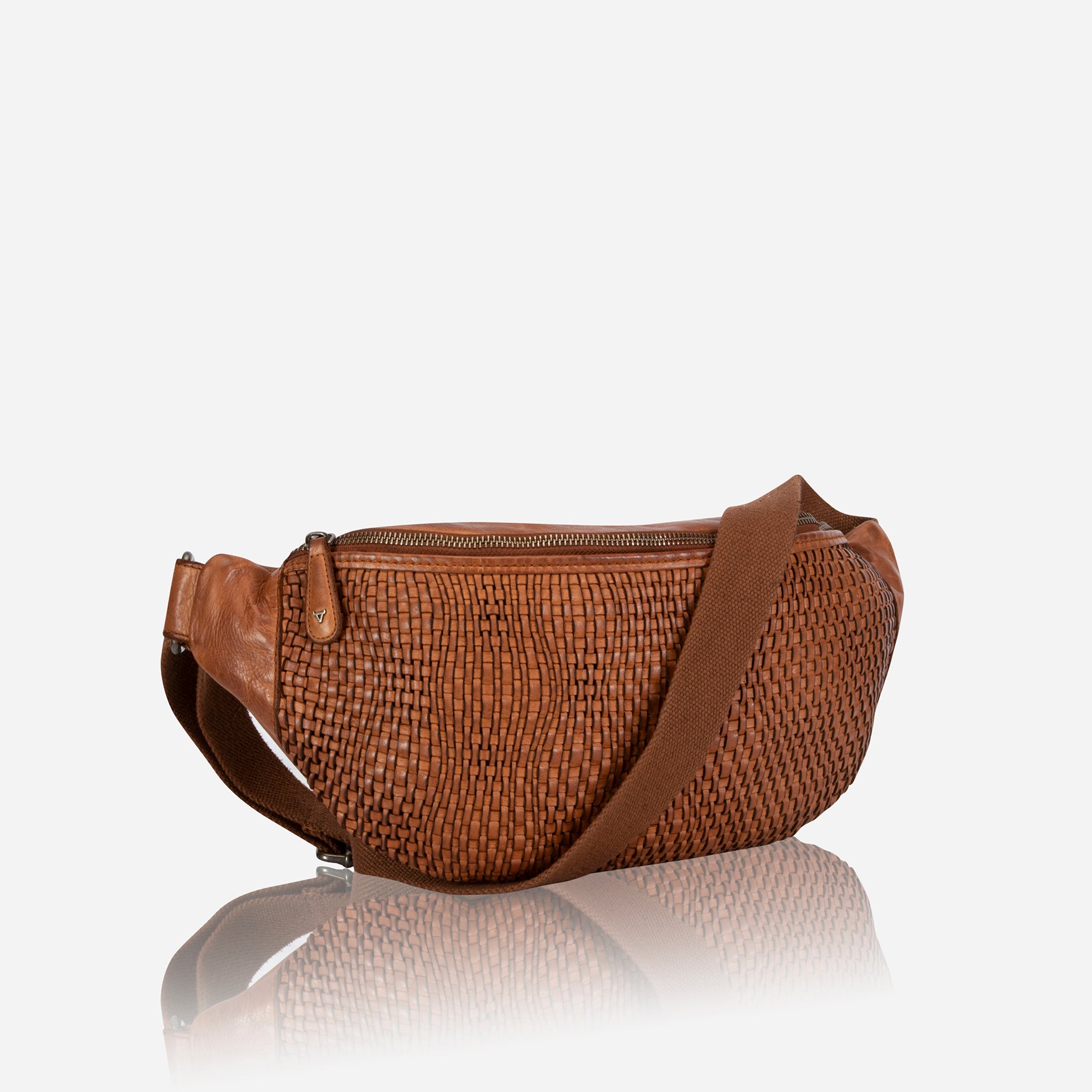 Bell Washed Leather Maxi Waistbag, Cognac