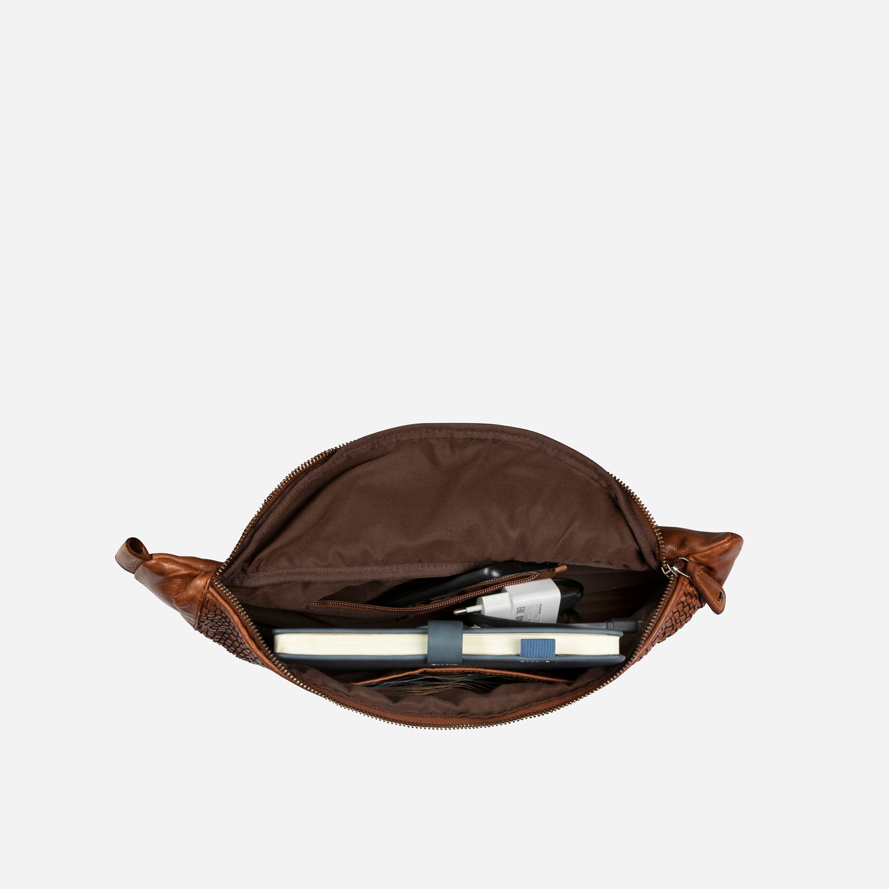 Bell Washed Leather Maxi Waistbag, Cognac